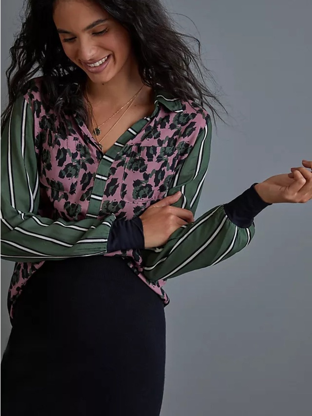 Anthropologie Dulcie Cheetah Buttondown